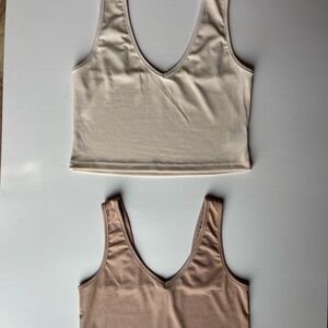 SHEIN Cream and Tan Crop Tops